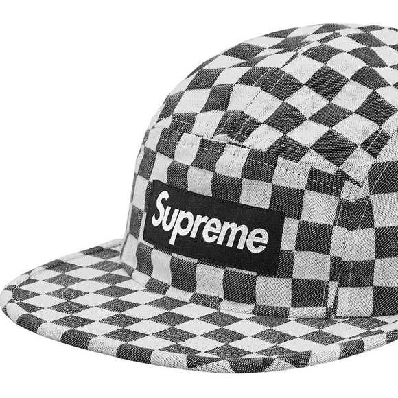 black and white supreme hat